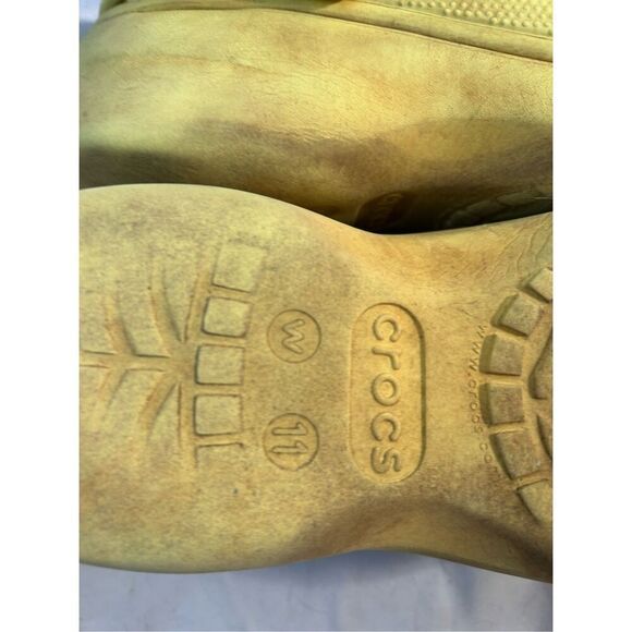 Croc iconic comfort platforms yellow 11 thrashed discoloration - Picture 7 of 8